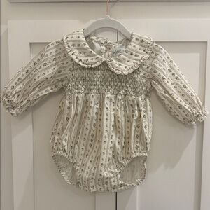 Little Paper Kids Long Sleeve Smocked Bubble 12M